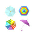 umbrella parasol side and top view rainbow color vector image