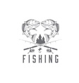 vintage fishing design template vector image vector image