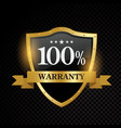 100 percent warranty satisfaction vector image vector image