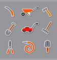 garden tools stickers vector image vector image
