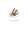 h b hb beauty initial logo handwriting vector image