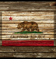 california flag painted on old wood wall vector image vector image