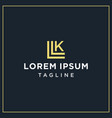 lk or kl square logo vector image