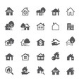 set grey house icon real estate outline vector image