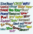 set of words transmit sound effects vector image vector image