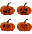 set pumpkins for halloween vector image