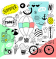 set summer doodle vector image vector image