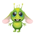 cute long-eared green alien character vector image