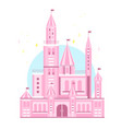 cute pink castle vector image