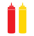 ketchup and mustard bottles vector image