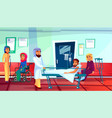muslim doctor and patients vector image vector image