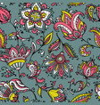 seamless pattern with hand drawn paisley vector image vector image