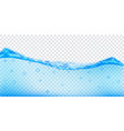 transparent water wave with bubbles vector image
