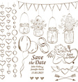 set of wedding decoration elements vector image