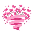 tropical background with stylized orchid flowers vector image