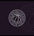 basketball logo line art simple template icon vector image