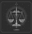 magic witchcraft card with libra zodiac sign vector image vector image