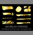 set of golden paint strokes to make a background vector image