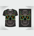 t shirt design skullisolatedfully editable vector image vector image