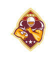 american football running back star ball vector image