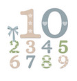 realistic plywood numbers vector image