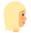 blonde girl head side view cartoon female vector image vector image