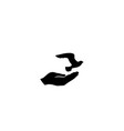 dove bird in hand peace sign pigeon fly icon vector image