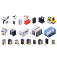 isometric data center set vector image