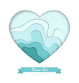 turquois abstract layout - paper cut banner vector image