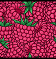 seamless pattern pink raspberries with black vector image vector image