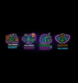 set four colorful halloween designs vector image vector image
