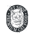 cat food logo design template kitten vector image vector image