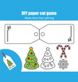 cut and paste children educational game paper vector image