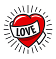 logo red heart and ribbon vector image vector image