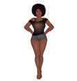 curvy african american girl in casual wear vector image