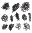 scribble brush strokes set logo design element vector image vector image