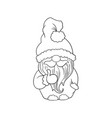 cartoon santa gnome character nursery contour vector image
