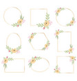 geometric golden frame with decorative yellow vector image vector image