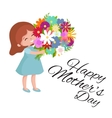baby girl with flowers cart vector image