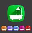 bath shower icon flat web sign symbol logo label vector image