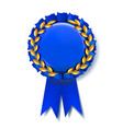 blue award ribbon best trophy luxury vector image