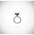 wedding rings icon vector image vector image
