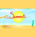horizontal summer background with sun umbrella vector image