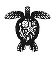black sea turtle drawings vector image vector image