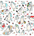 seamless pattern with unicorns vector image vector image