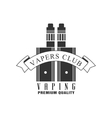 vaping premium quality vapers club monochrome vector image
