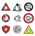 virus icon set isolated on white background vector image