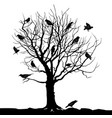 birds over tree forest landscape wild nature vector image vector image