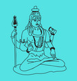 indian lord shiva in the lotus position vector image