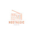 nostalgic radio legend music broadcast line logo vector image vector image